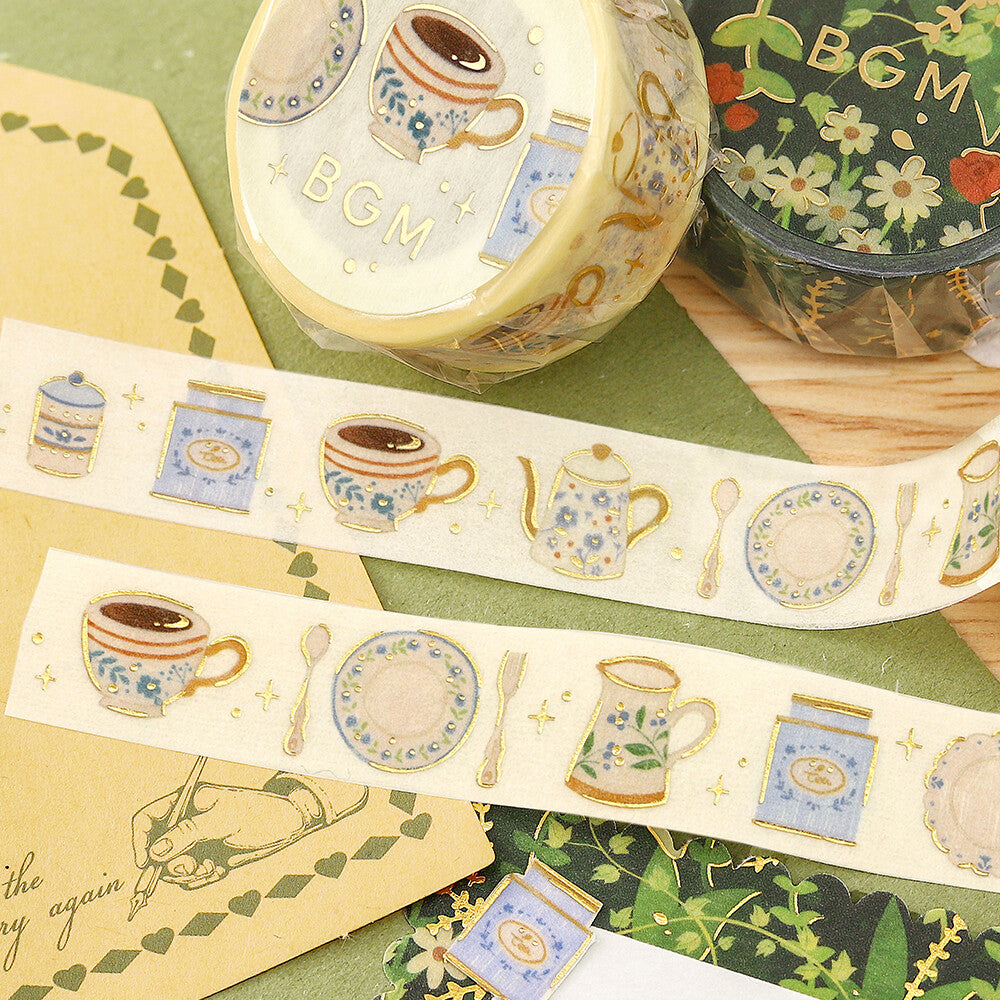 BGM Masking Tape Foil Stamped Life - Afternoon Tea Set