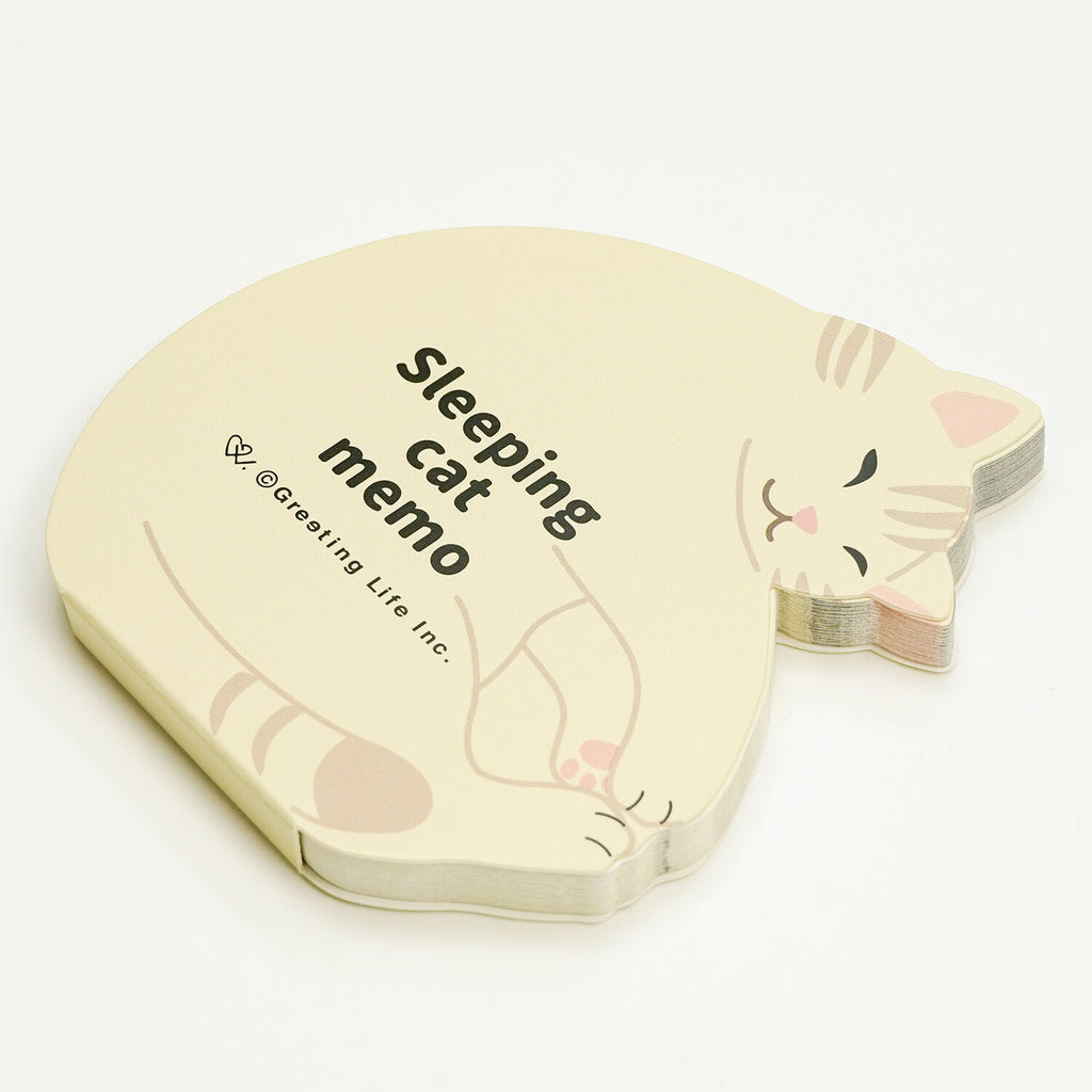 Greeting Life Animal Die-Cut Memo: Sleeping Cat