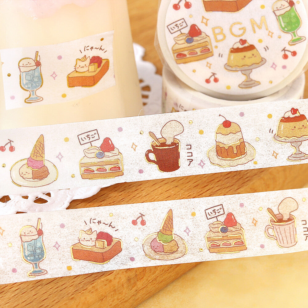 BGM Masking Tape Foil Stamped Life - Cafe Time