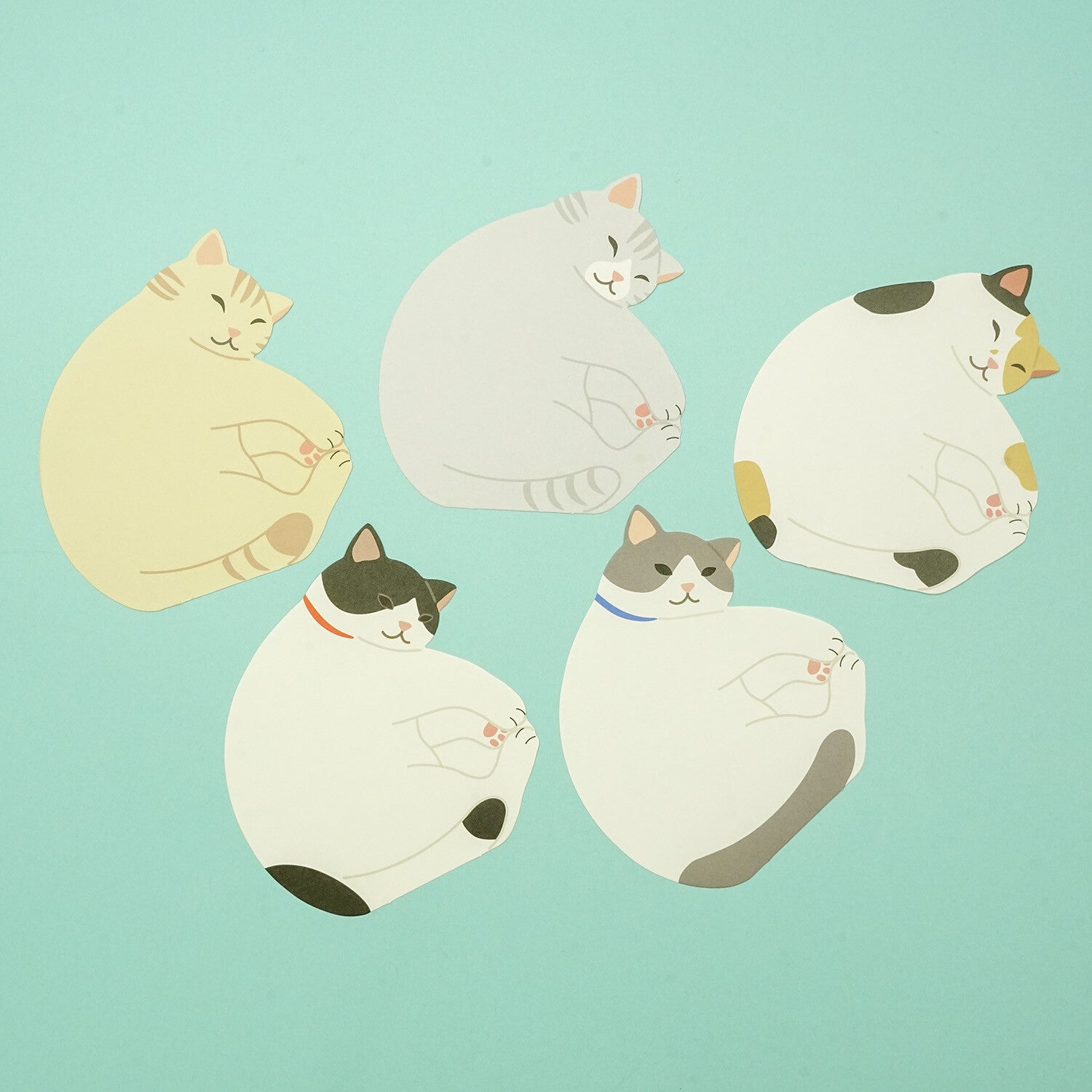 Greeting Life Animal Die-Cut Memo: Sleeping Cat