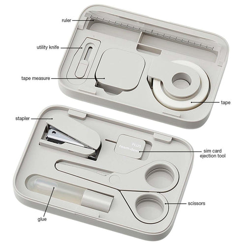 PLUS Team Demi Stationery Kit Grey | Magnetic | Designed by Naoto Fukasawa