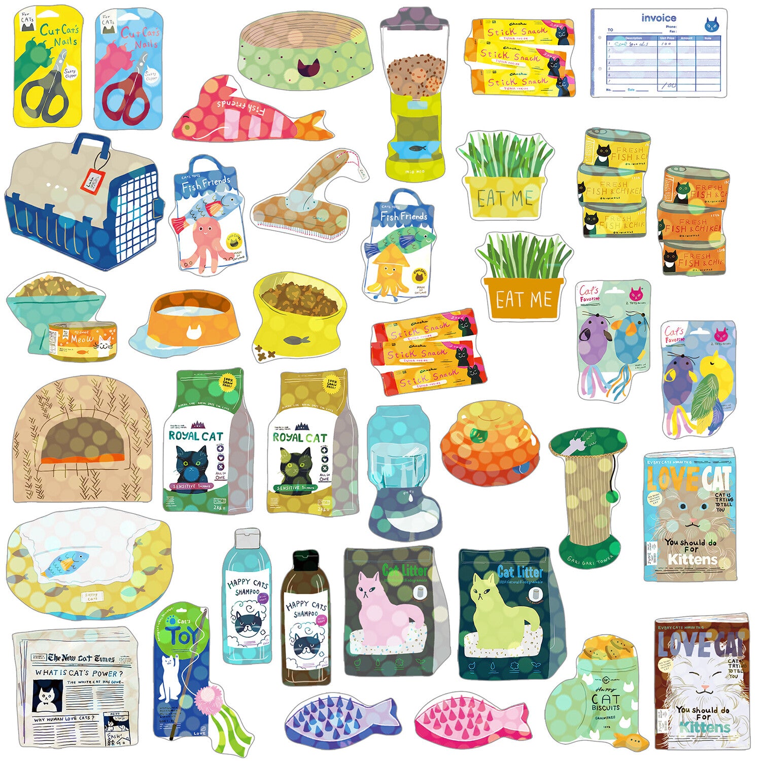 Greeting Life Haco Stickers Cat Supply