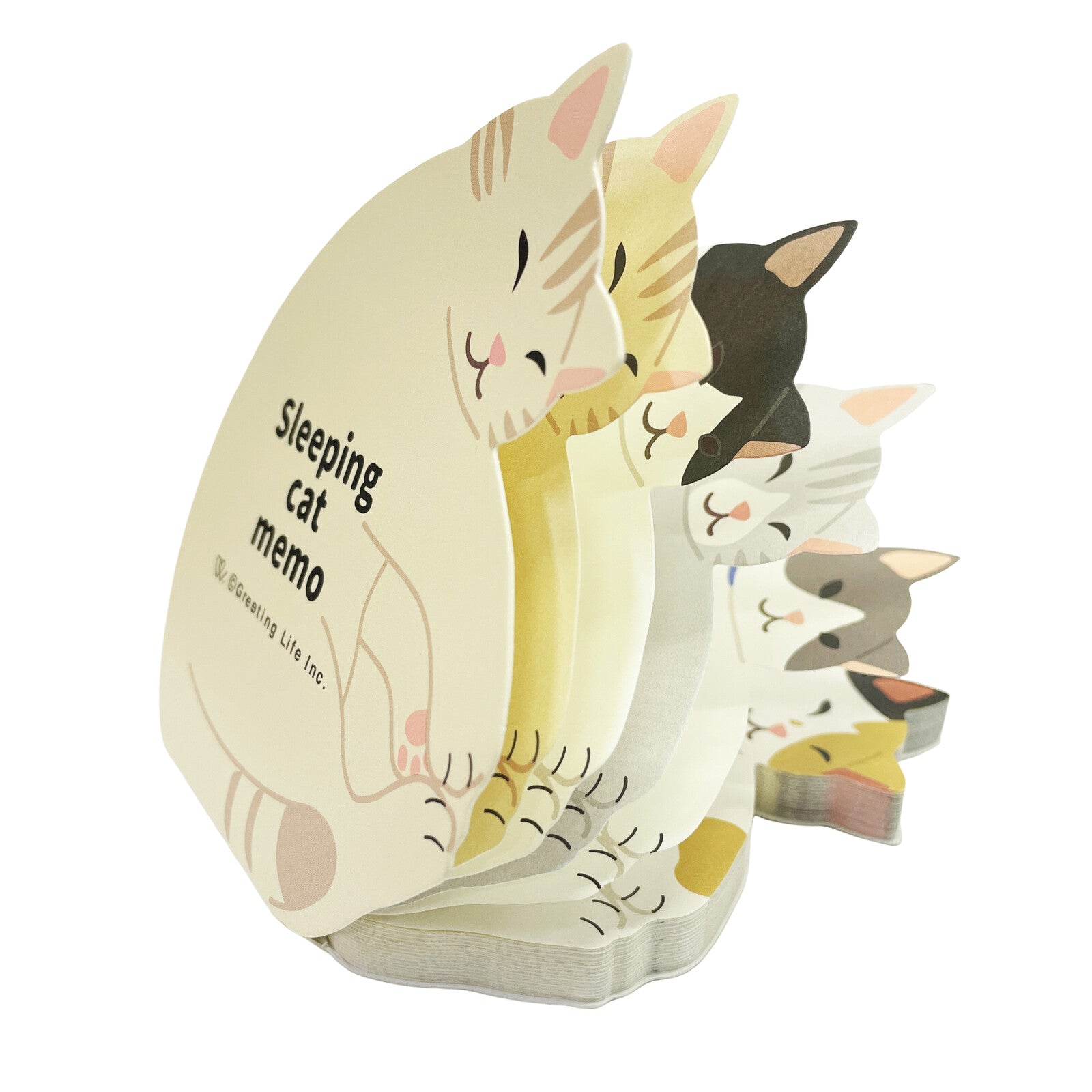 Greeting Life Animal Die-Cut Memo: Sleeping Cat