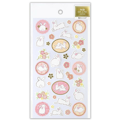 NB Co. Gold Foil Japanese Style Yufumi Rabbit Stickers