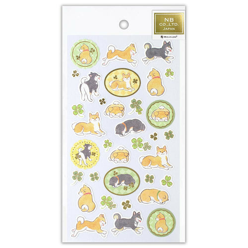 NB Co. Gold Foil Japanese Style Yufumi Shiba Inu Stickers