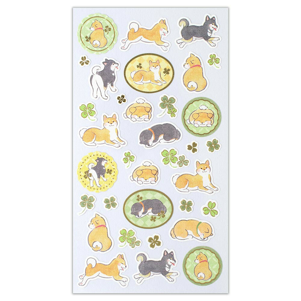 NB Co. Gold Foil Japanese Style Yufumi Shiba Inu Stickers