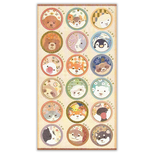 NB Co. Gold Foil Japanese Style Animals Stickers