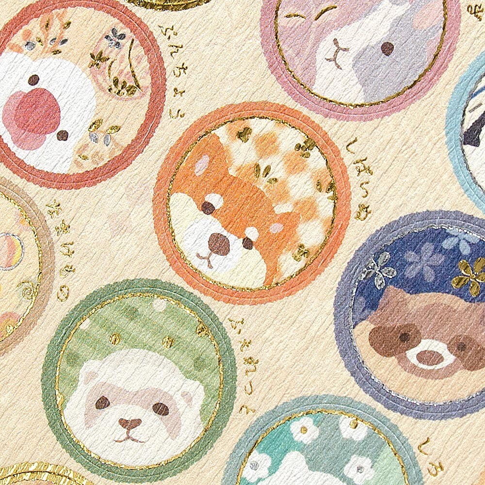 NB Co. Gold Foil Japanese Style Animals Stickers