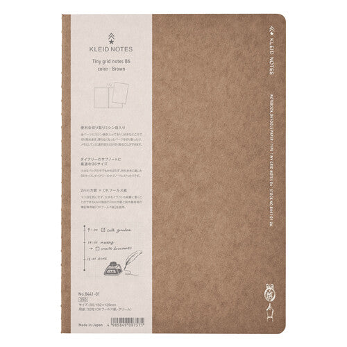 Kleid Tiny Grid Notebook - B6 (Brown)