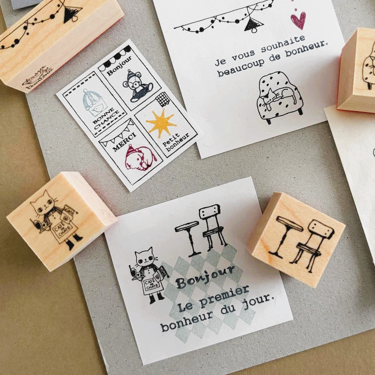 Donna & Bambina Rubber Stamp - Cat in Cafe de Chats Apron