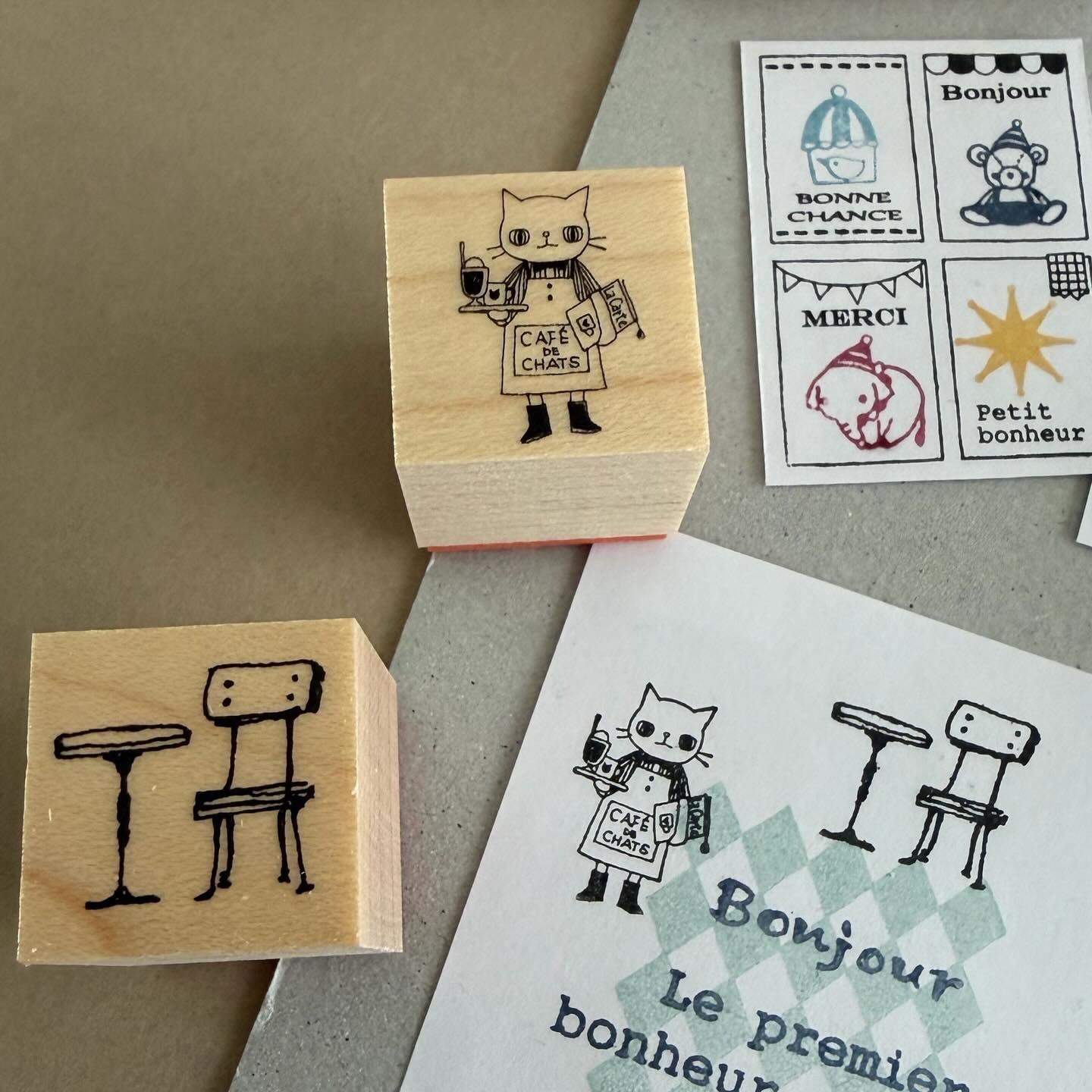 Donna & Bambina Rubber Stamp - Cat in Cafe de Chats Apron
