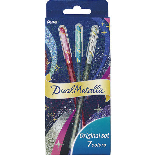 Pentel Hybrid Dual Metallic Gel Pen - 7 Colors Set