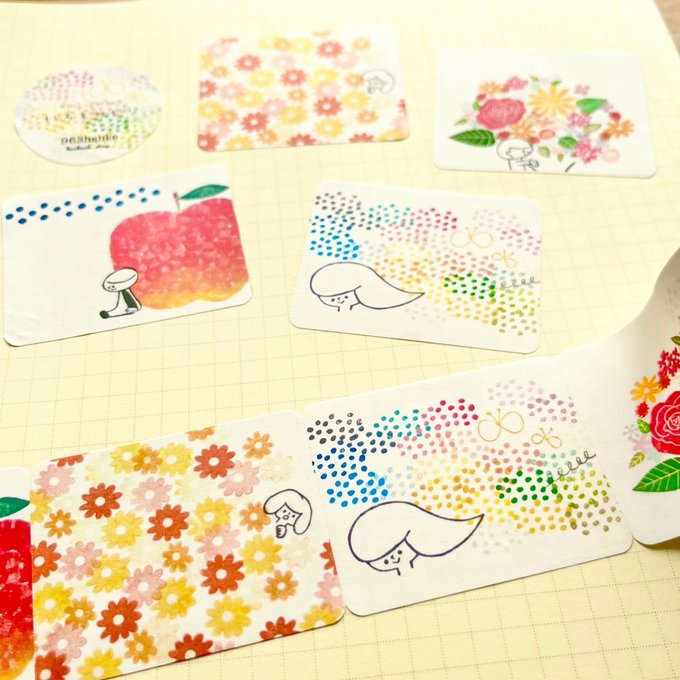 963hanko Sticky Notes Roll 40mm - Assorted Colors
