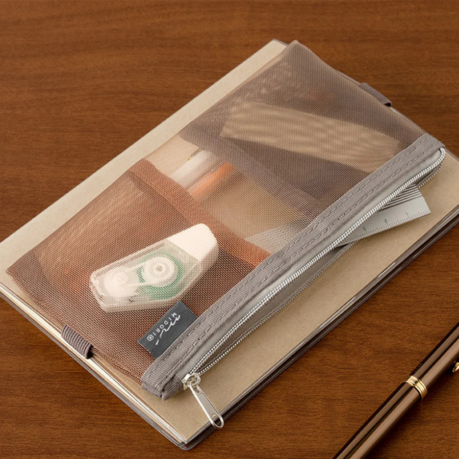 Midori Book Band Pen Case Brown
