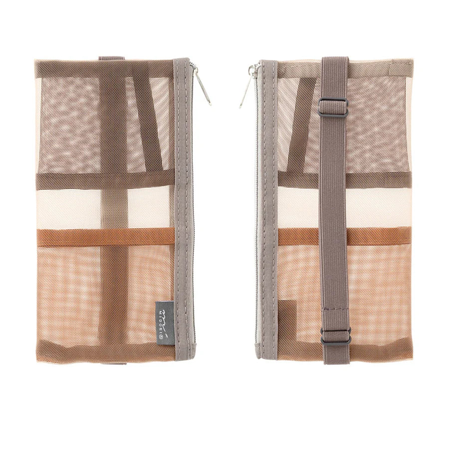 Midori Book Band Pen Case Brown
