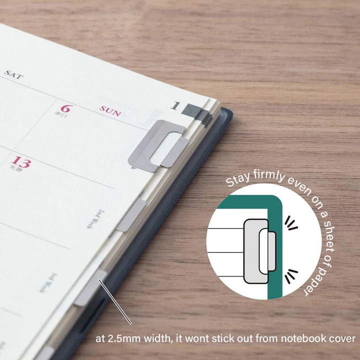 Midori Index Clips Medium Silver
