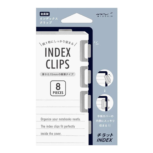 Midori Index Clips Medium Silver