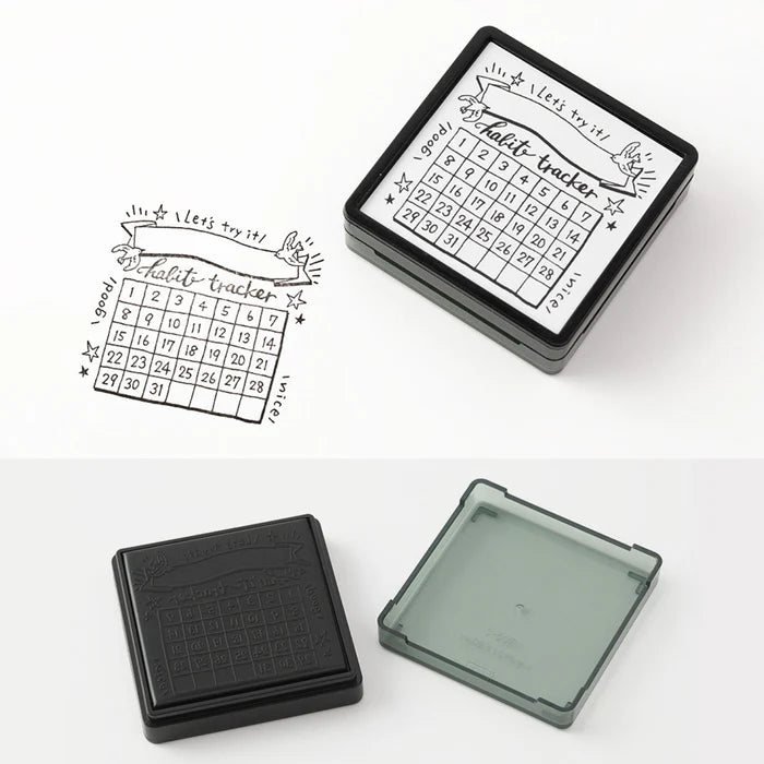 Midori Self‑Inking Stamp - Habit Tracker