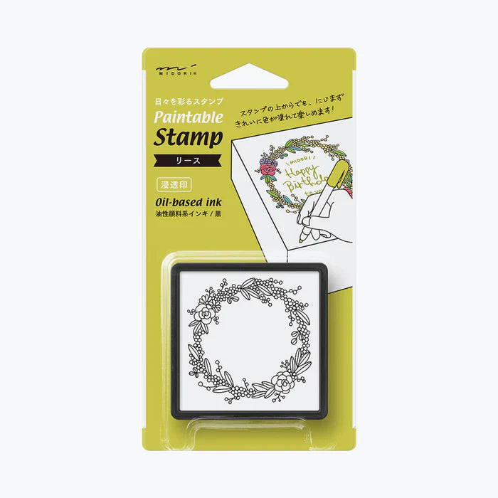 Midori Self‑Inking Stamp - Wreath