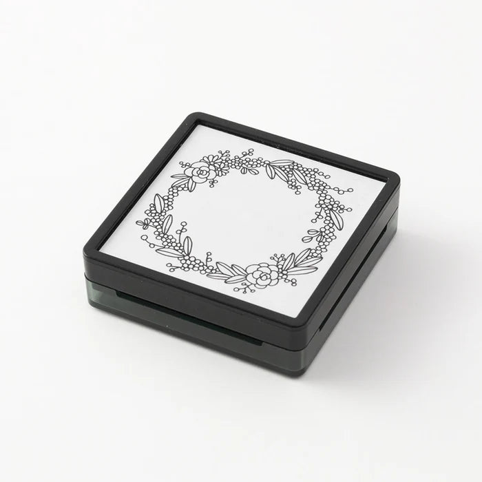 Midori Self‑Inking Stamp - Wreath