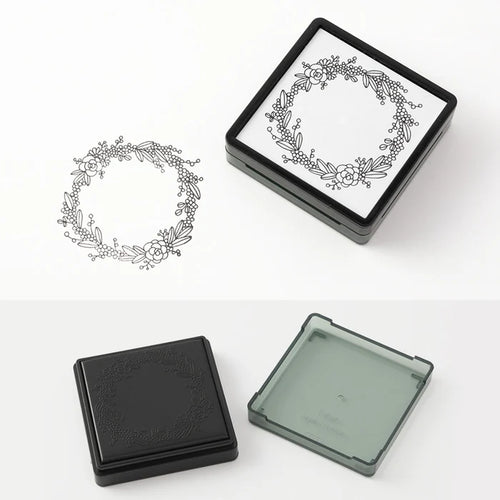 Midori Self‑Inking Stamp - Wreath