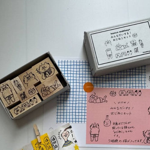 Hanco Makkey+ Ojineko Rubber Stamp Set 2026