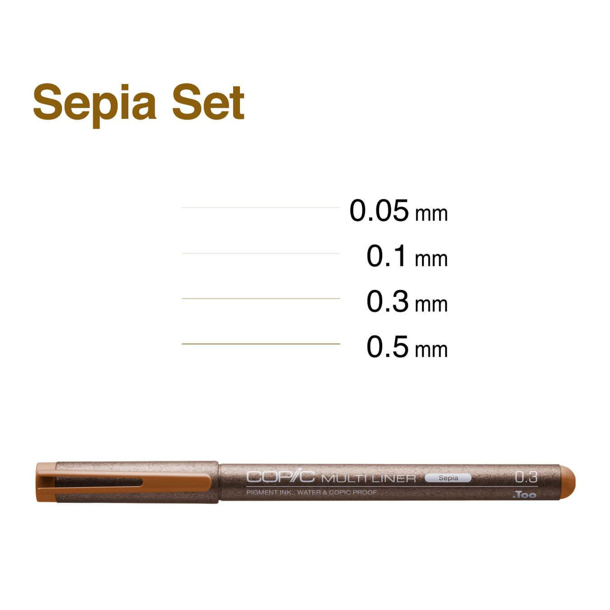 Copic Multiliner 4 Pen Set Sepia