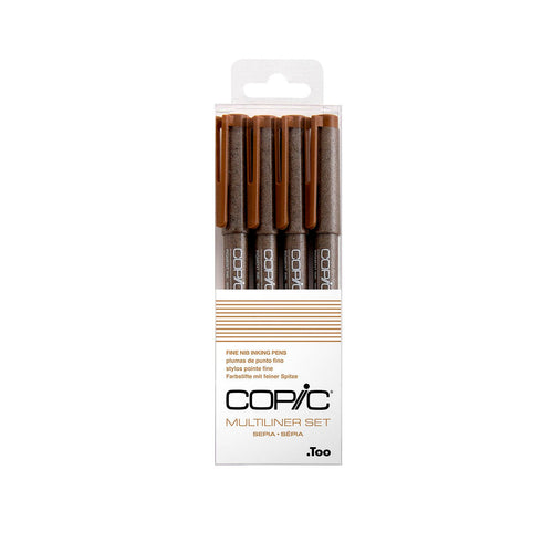 Copic Multiliner 4 Pen Set Sepia
