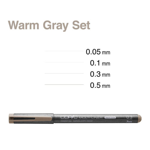 Copic Multiliner 4 Pen Set Warm Gray
