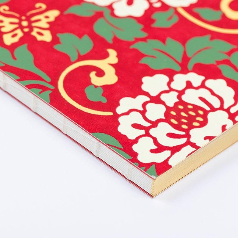 Haibara Codex-bound Notebook Vertical Plain - Peony