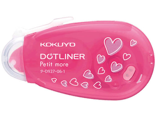 Kokuyo Strong Adhesive DotLiner Petit Tape Glue More Heart Pink