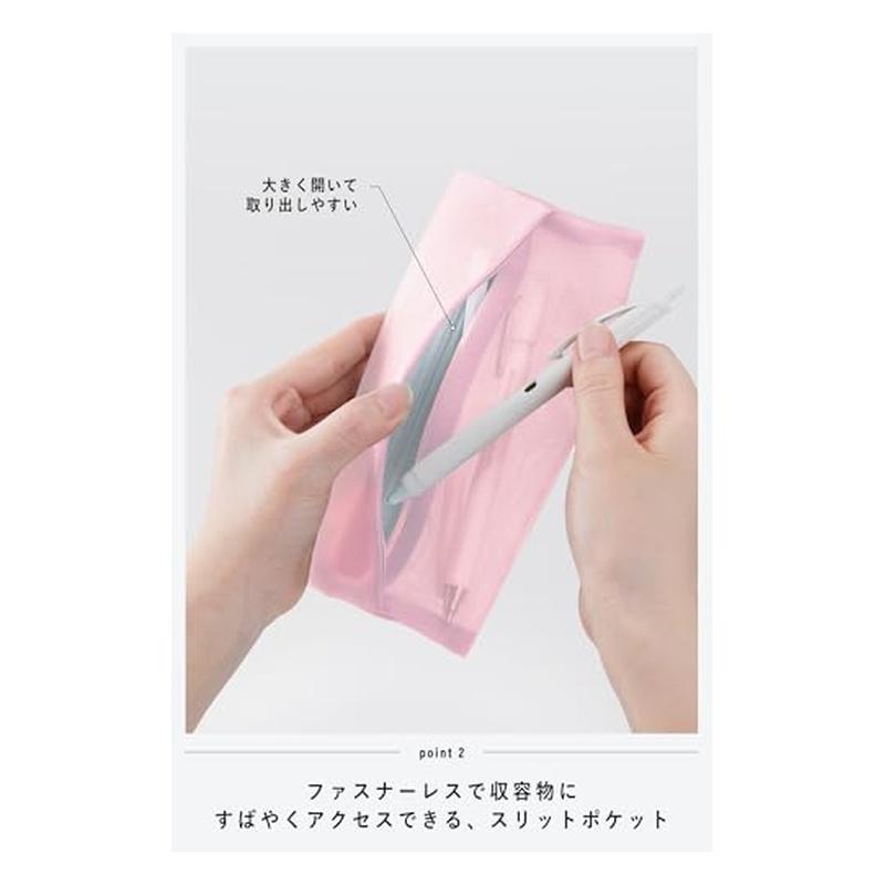 Kokuyo Slish Mesh Pen Case - Light Pink