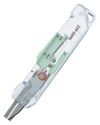 Kokuyo Transparent Mechanism HAKOAKE 2-Way Compact Cutter with Scissors Green view 3