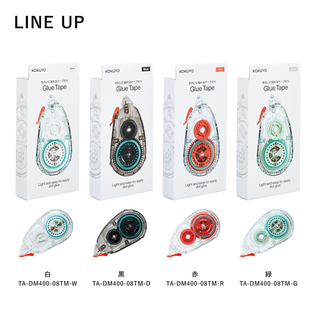 Kokuyo Transparent Mechanism Strong Adhesive Dotliner Tape Glue Red