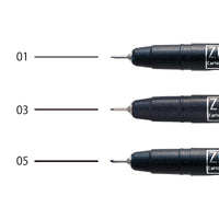 Kuretake ZIG Cartoonist MANGAKA Black 3 Pen Set view 2