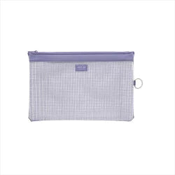 LIHIT LAB. Mesh Pouch B5 Blue Violet