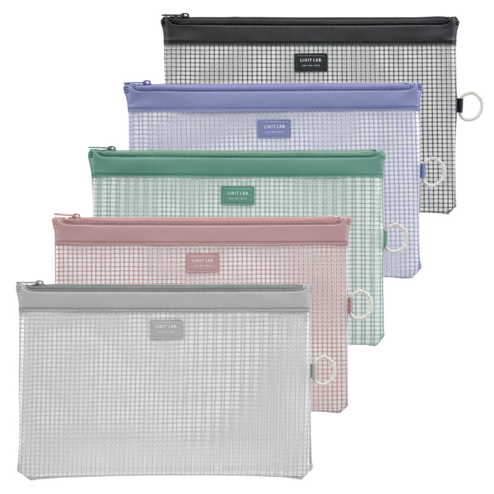 LIHIT LAB. Mesh Pouch B5 Blue Violet