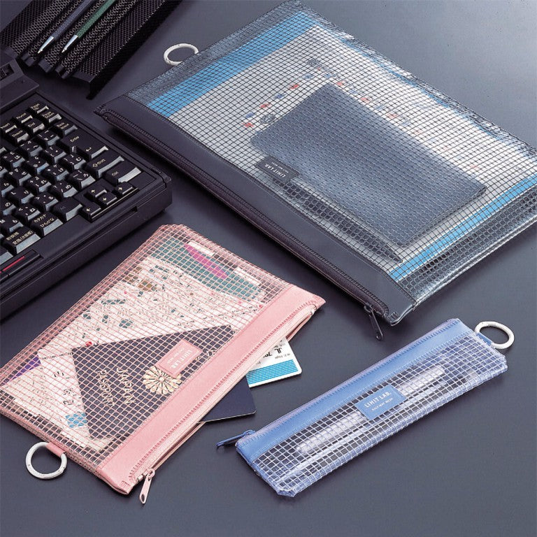 LIHIT LAB. Mesh Pouch B6 Blue Violet