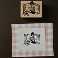 MA7stamp Rubber Stamp Fumiko - Reading before bed view 3
