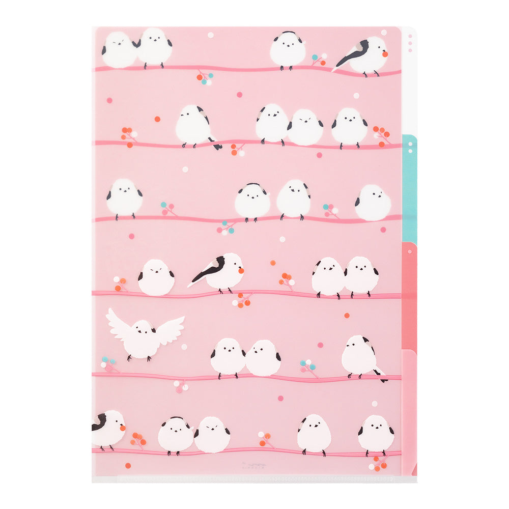 Midori A4 Pocket Clear File – Long-tailed Tits