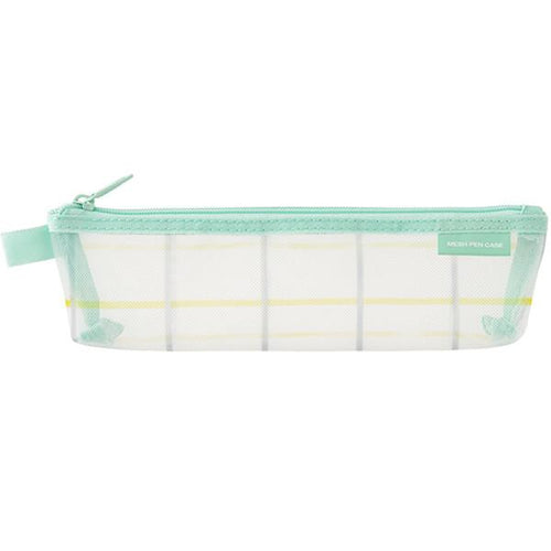 Midori Mesh Pen Case - Check Green Limited Edition