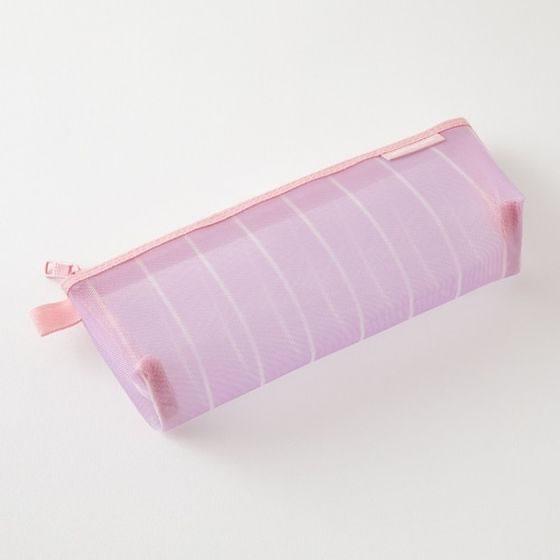 Midori Mesh Pen Case with Gusset – Stripe Purple Limited Edition