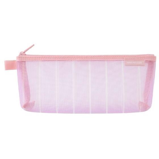 Midori Mesh Pen Case with Gusset – Stripe Purple Limited Edition