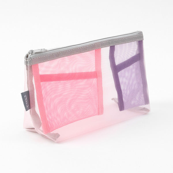 Midori Mesh Pen & Tool Pouch with Gusset – Pink
