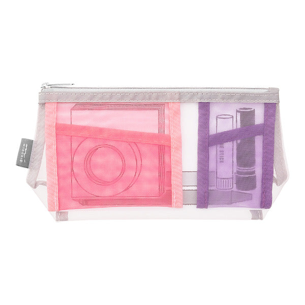 Midori Mesh Pen & Tool Pouch with Gusset – Pink