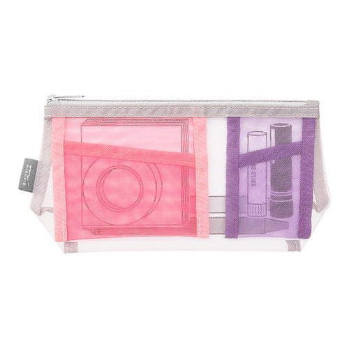 Midori Mesh Pen & Tool Pouch with Gusset – Pink