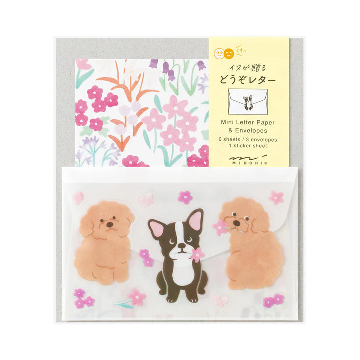 Midori Mini Letter Set with Seal - Dog