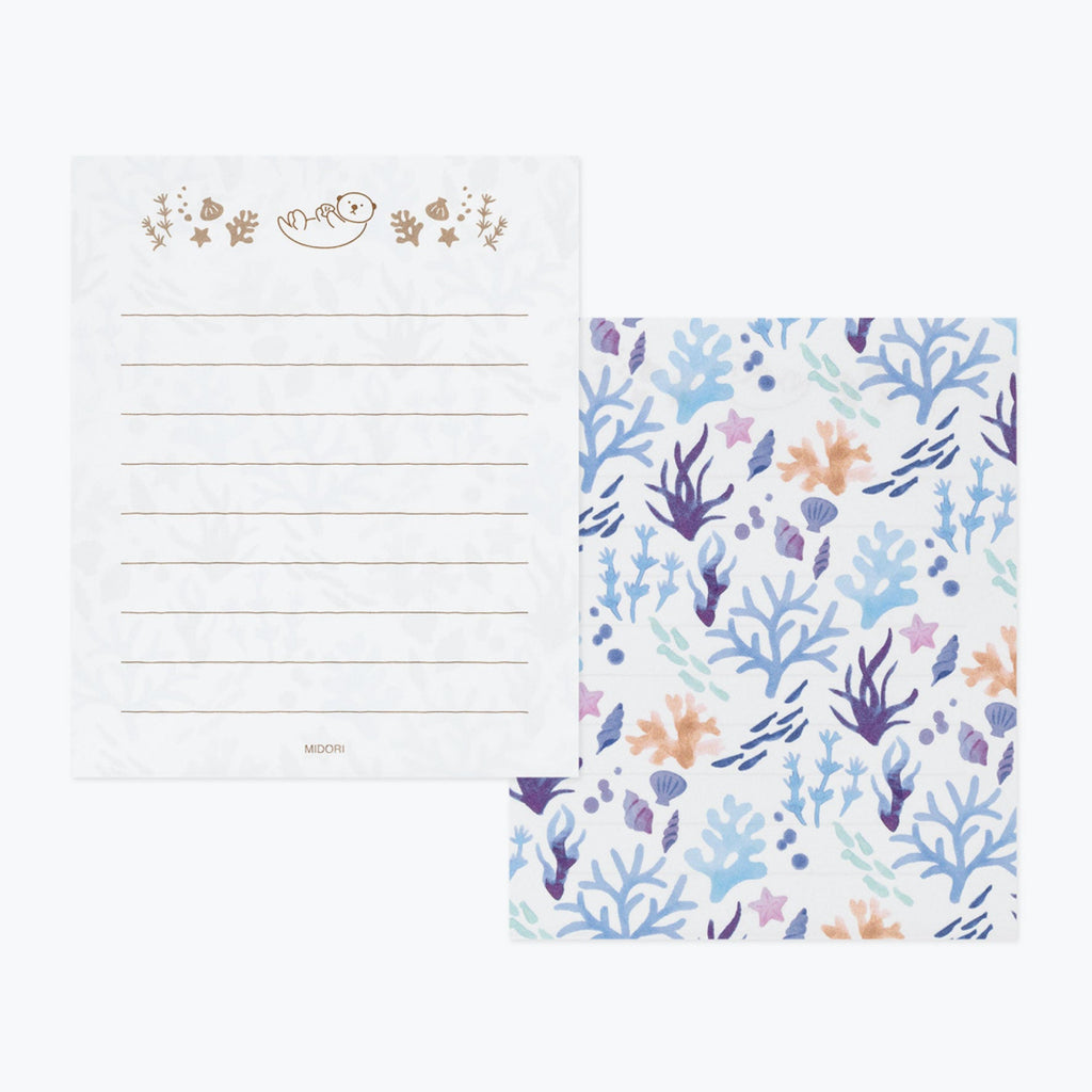 Midori Mini Letter Set with Seal - Sea Otter