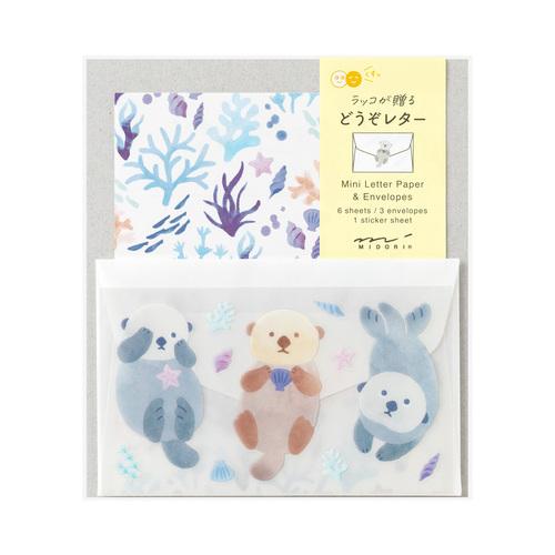 Midori Mini Letter Set with Seal - Sea Otter