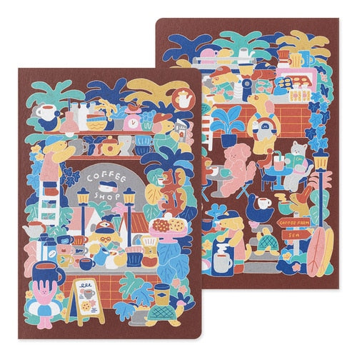 MIDORI Yuru Log Dot Grid Notebook B6 - Coffee Shop